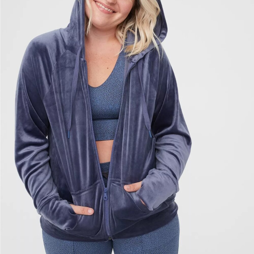 Offline by Aerie After Party Velour Oversized Full Zip Hoodie Size XXL